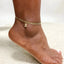 Mandotos Crystal A-Z Initial Anklet for Women - Gold Cuban Link