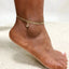 Mandotos Crystal A-Z Initial Anklet for Women - Gold Cuban Link