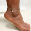 Mandotos Crystal A-Z Initial Anklet for Women - Gold Cuban Link