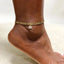 Mandotos Crystal A-Z Initial Anklet for Women - Gold Cuban Link