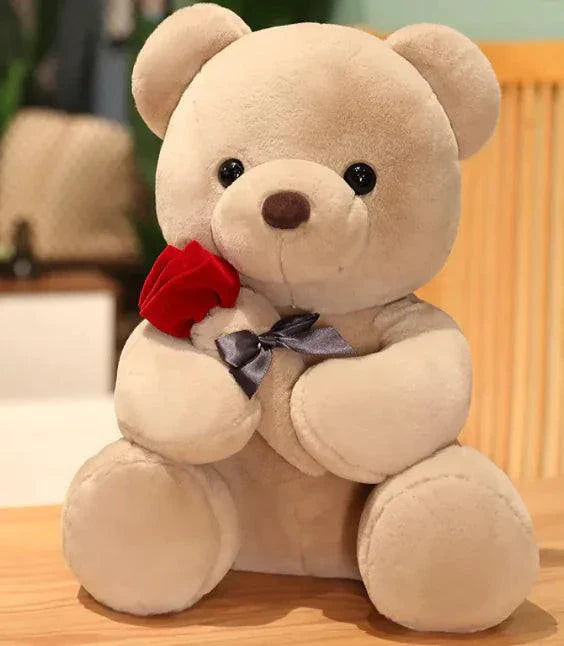 Mandotos Cuddly Rose Teddy Pillow - Plush Bear with Rose Detail