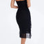 Mandotos Olive Green Ruffled Midi Dress