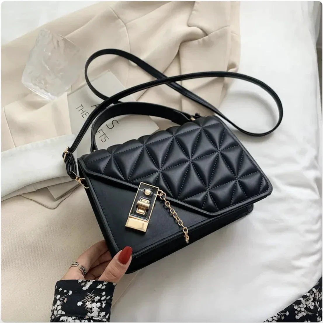 Sac à bandoulière en cuir PU à motif losange MANDOTOS - Compact et élégant