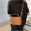 Sac à bandoulière en cuir PU à motif losange MANDOTOS - Compact et élégant