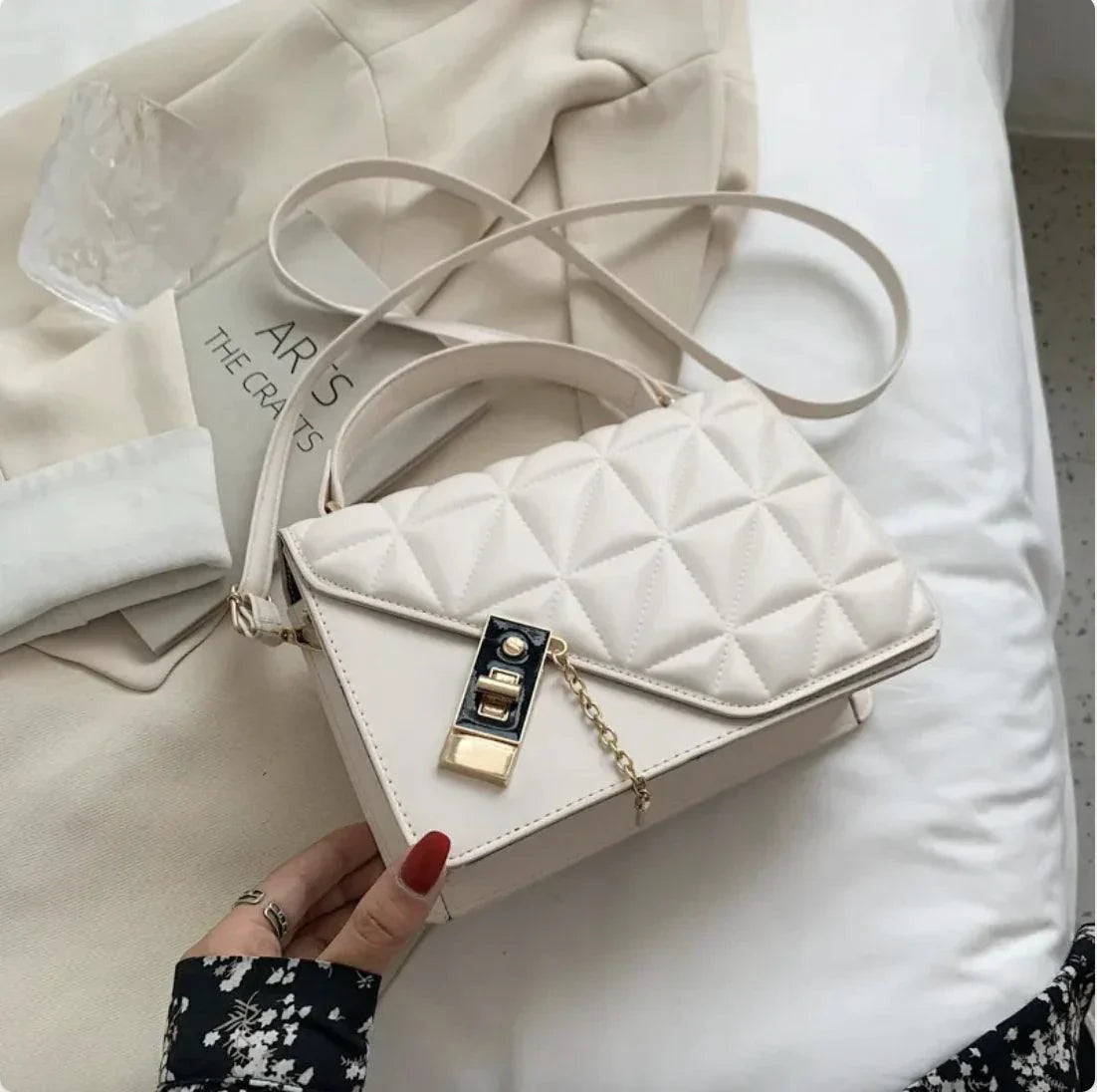 Sac à bandoulière en cuir PU à motif losange MANDOTOS - Compact et élégant