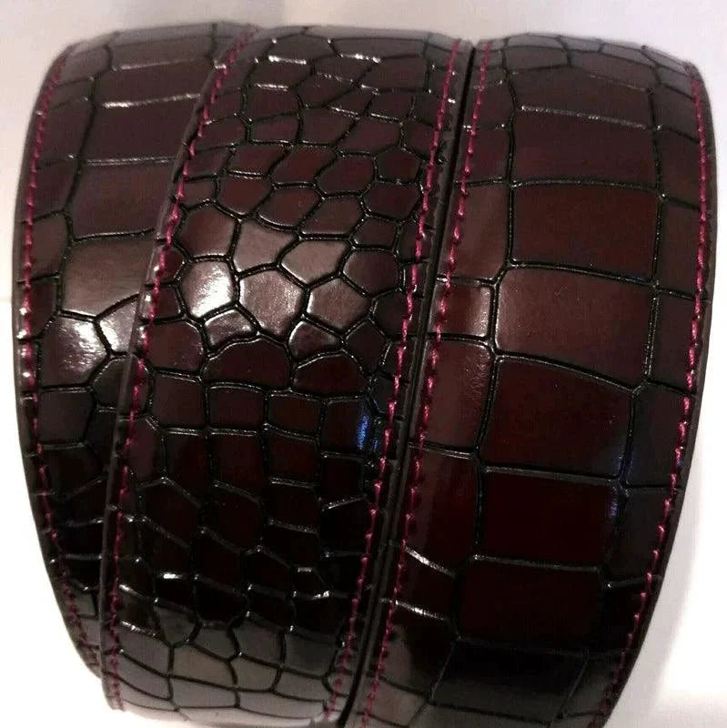 Ceinture en cuir à boucle automatique pour homme - Design léopard