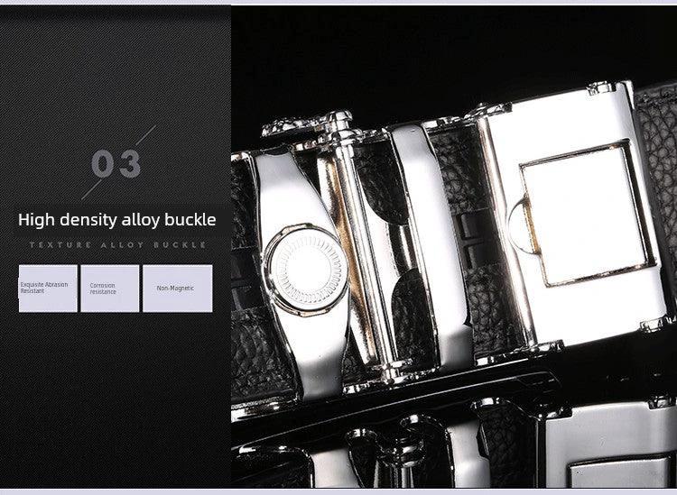 Ceinture en cuir à boucle automatique pour homme - Design léopard