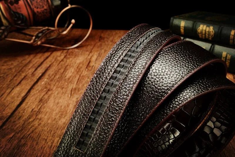 Ceinture en cuir à boucle automatique pour homme - Design léopard