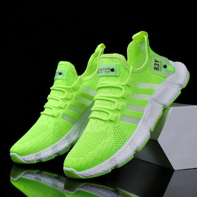 Chaussures de sport en maille respirante pour hommes avec tige en tissage volant