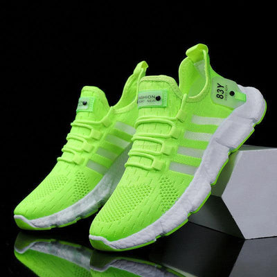 Chaussures de sport en maille respirante pour hommes avec tige en tissage volant