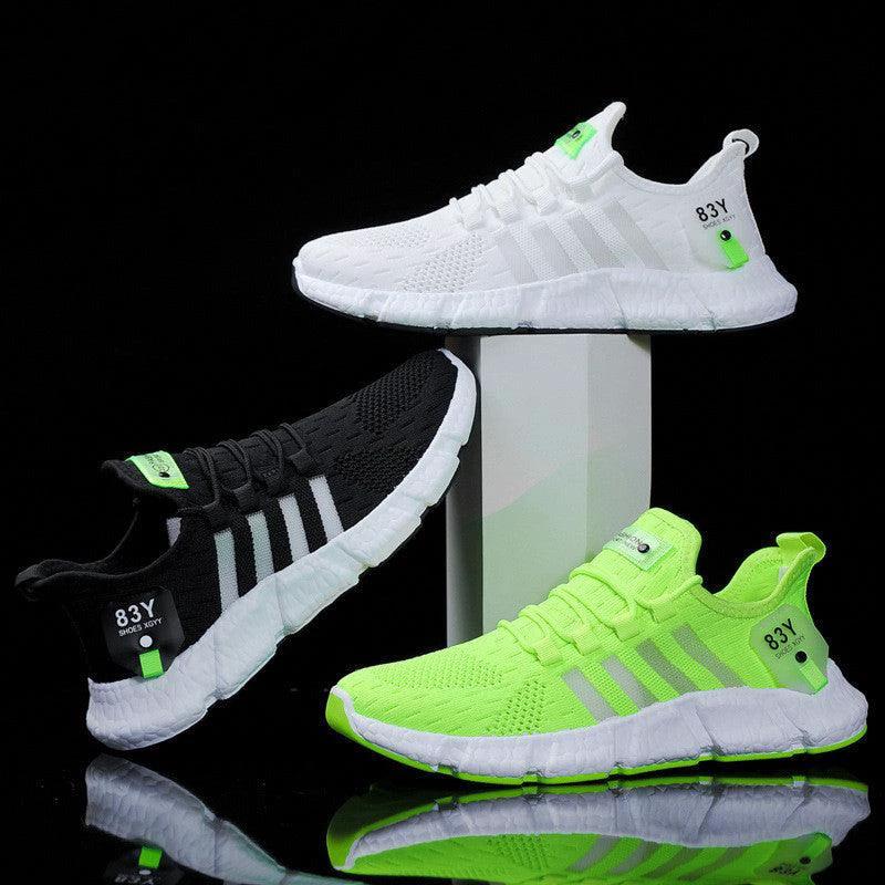 Chaussures de sport en maille respirante pour hommes avec tige en tissage volant