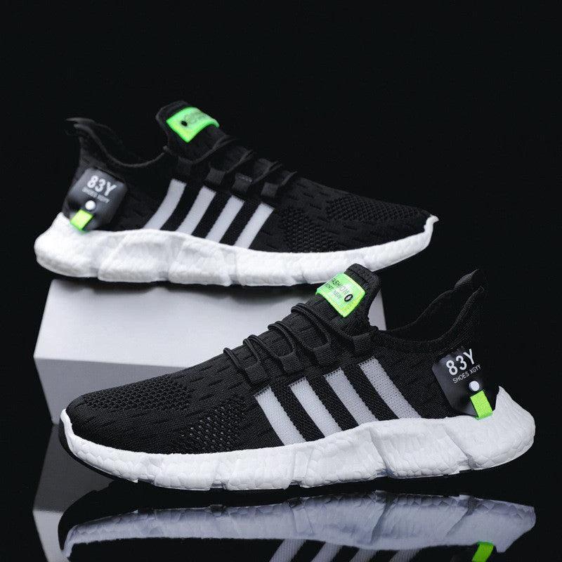 Chaussures de sport en maille respirante pour hommes avec tige en tissage volant