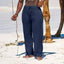 Pantalons en Coton Lin Élastiques pour Hommes
