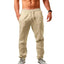 Pantalons en Coton Lin Élastiques pour Hommes