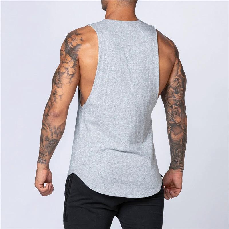 Camiseta sin mangas de algodón para hombres para entrenamientos de verano