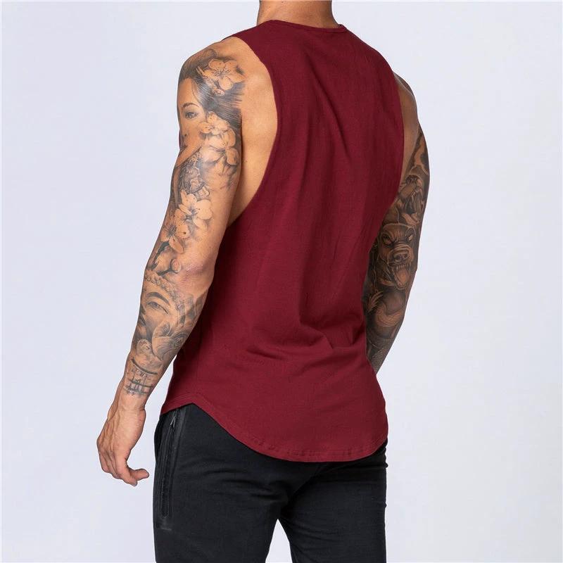 Camiseta sin mangas de algodón para hombres para entrenamientos de verano