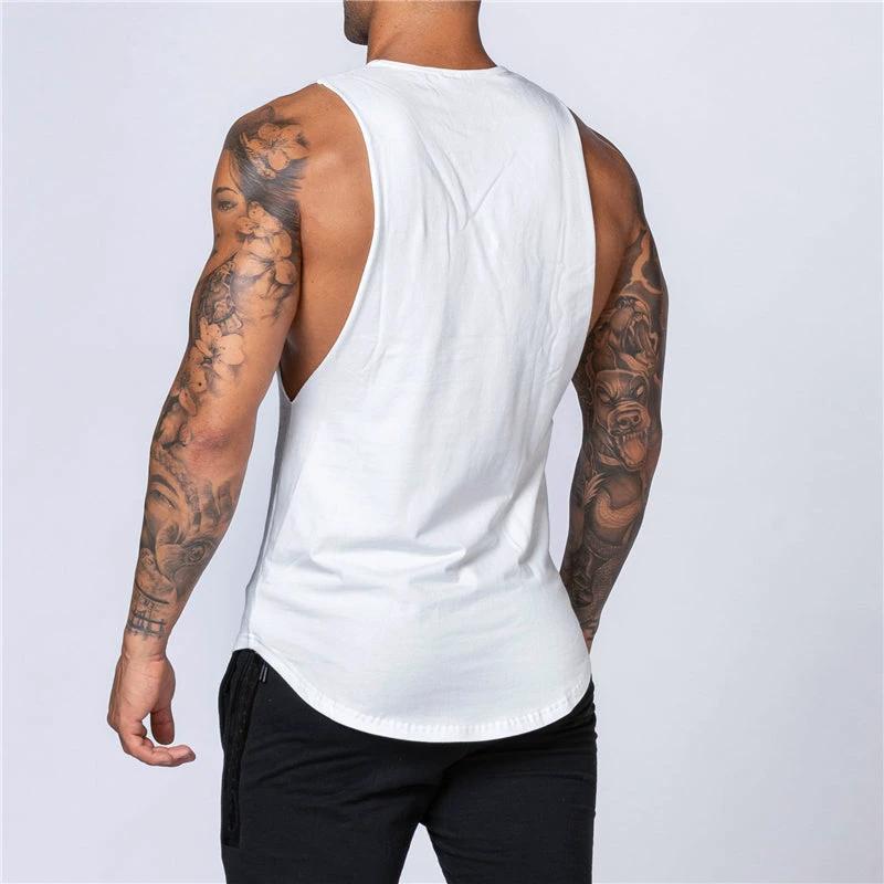 Camiseta sin mangas de algodón para hombres para entrenamientos de verano