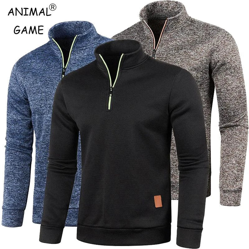 Men's Half Zipper Turtleneck Sweatshirt - Cozy & Stylish