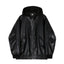 Veste en cuir à capuche premium pour hommes