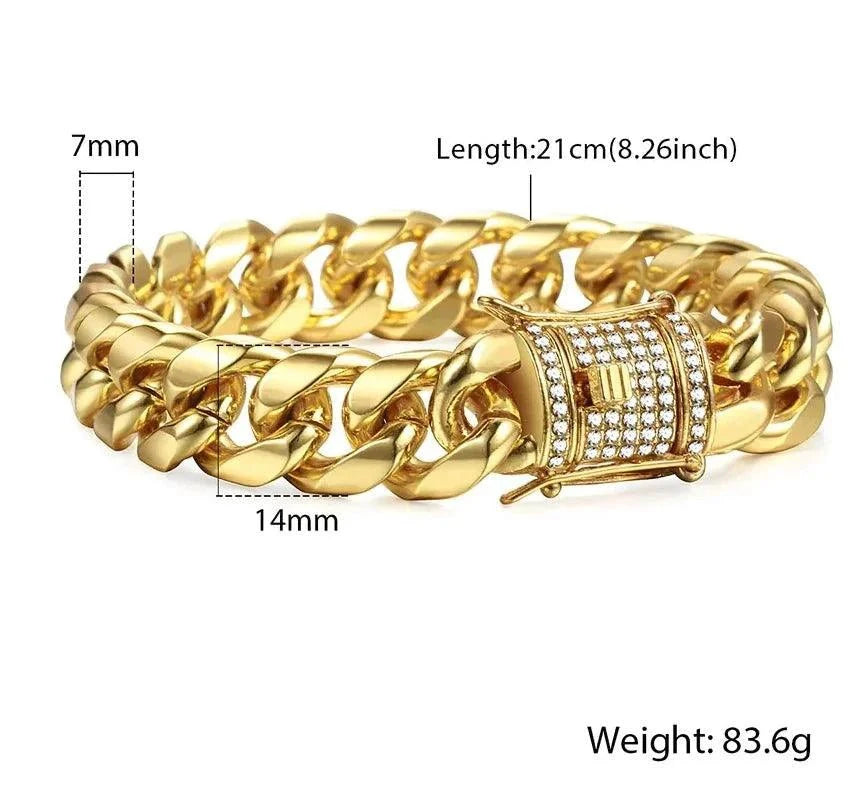 Bracelet en chaîne dorée luxe pour hommes