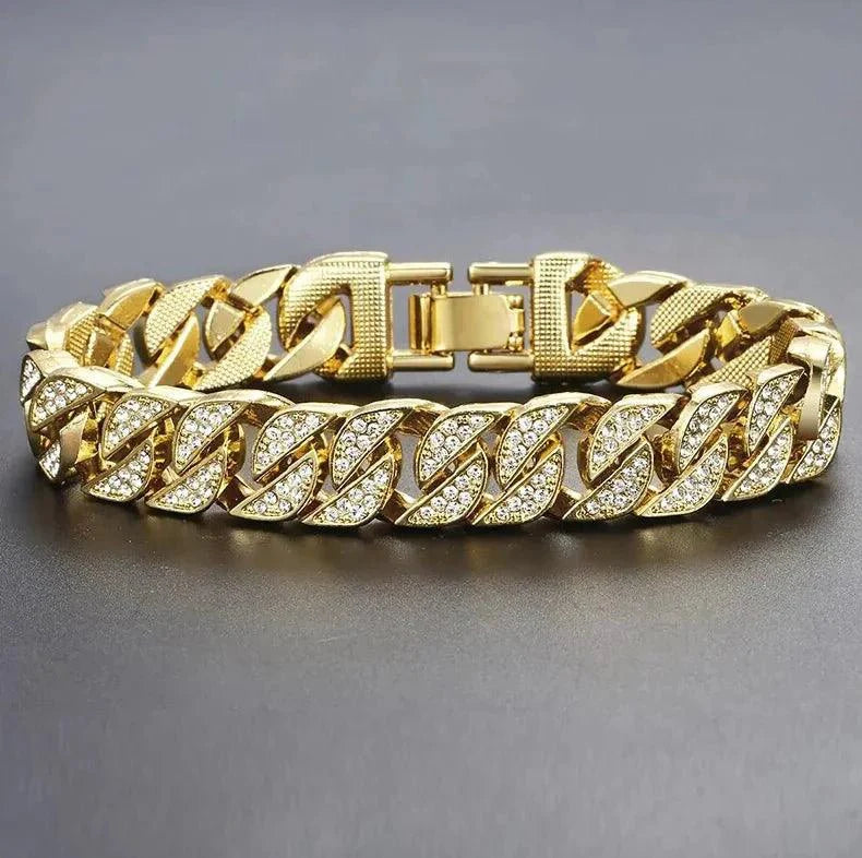 Bracelet en chaîne dorée luxe pour hommes
