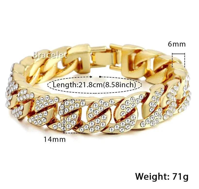 Bracelet en chaîne dorée luxe pour hommes