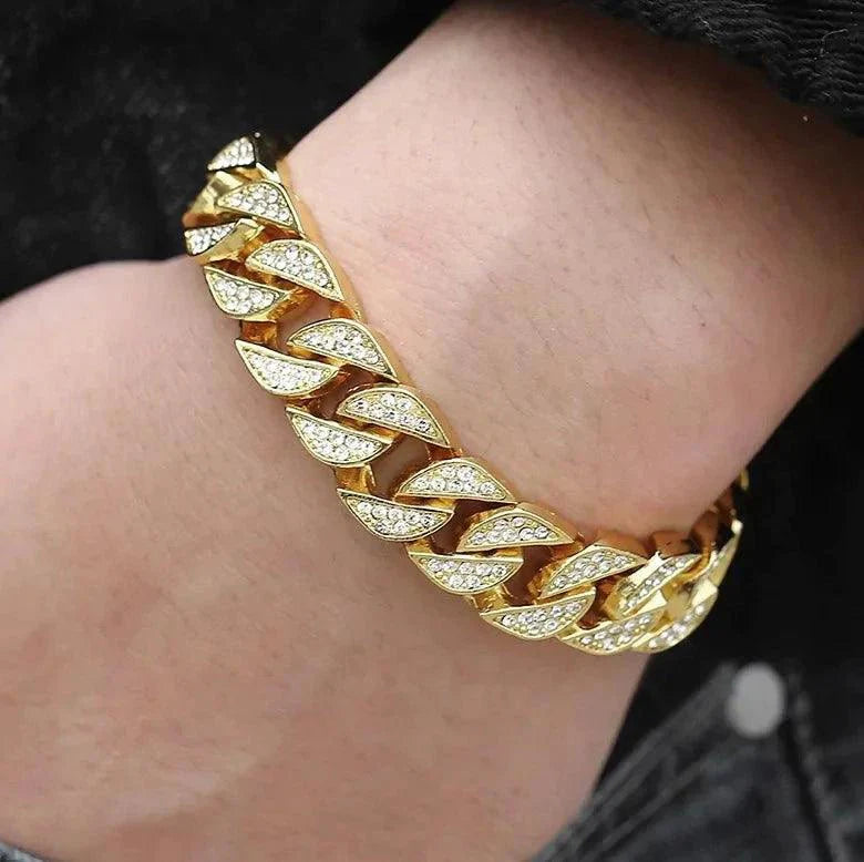Bracelet en chaîne dorée luxe pour hommes