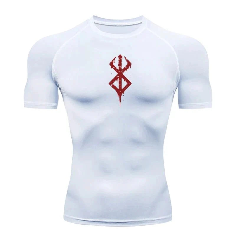 Men's Print Compression Rash Guard - Summer Workout Shirt