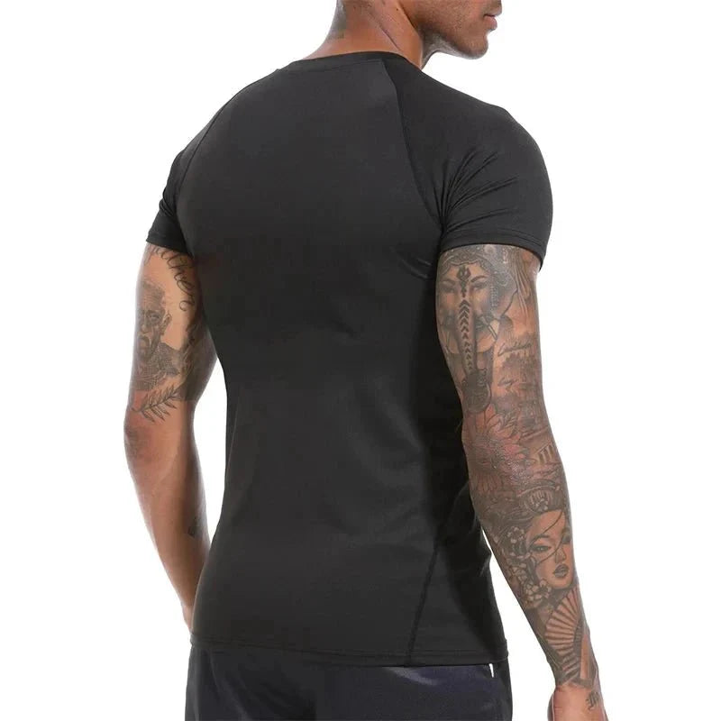 Men's Print Compression Rash Guard - Summer Workout Shirt