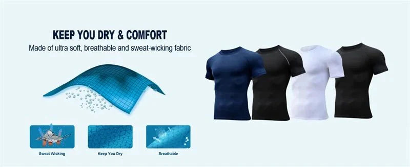 Men's Print Compression Rash Guard - Summer Workout Shirt