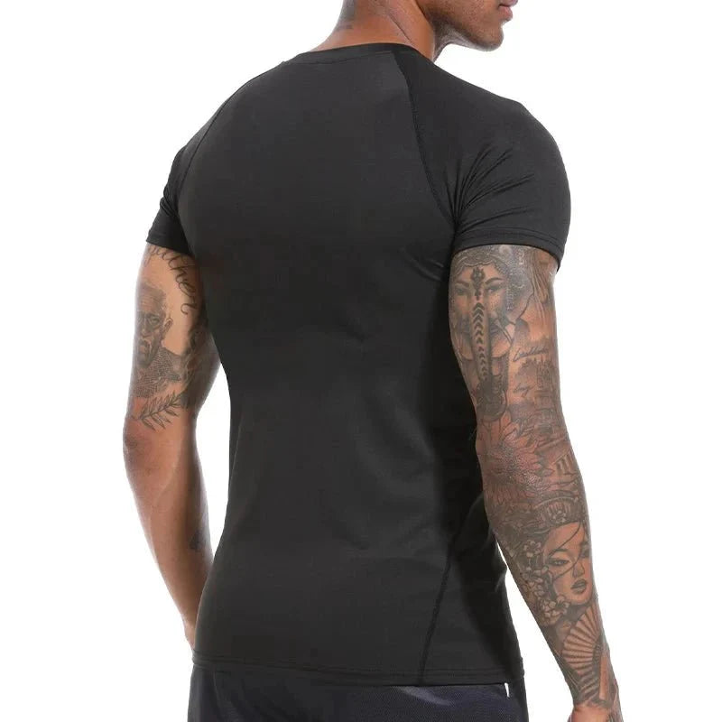 Men's Print Compression Rash Guard - Summer Workout Shirt