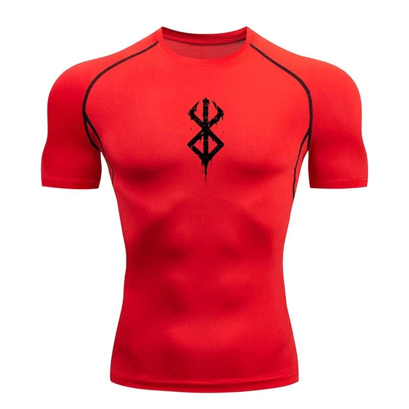 Men's Print Compression Rash Guard - Summer Workout Shirt