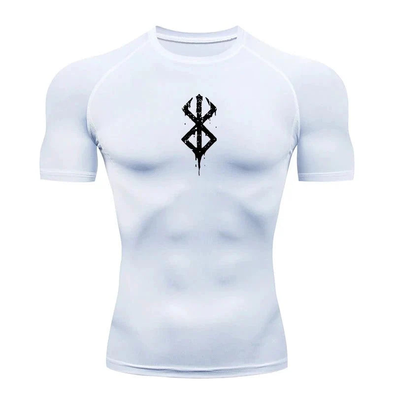 Men's Print Compression Rash Guard - Summer Workout Shirt