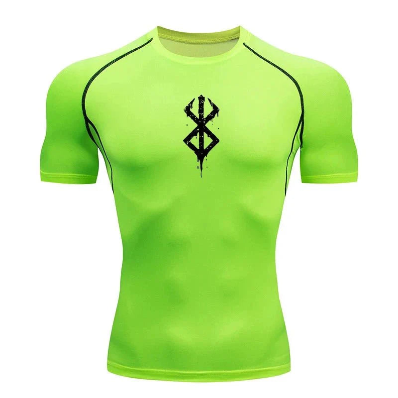Men's Print Compression Rash Guard - Summer Workout Shirt