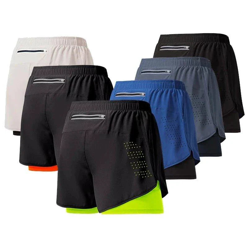 Men's Quick-Drying Double Layer Running Shorts