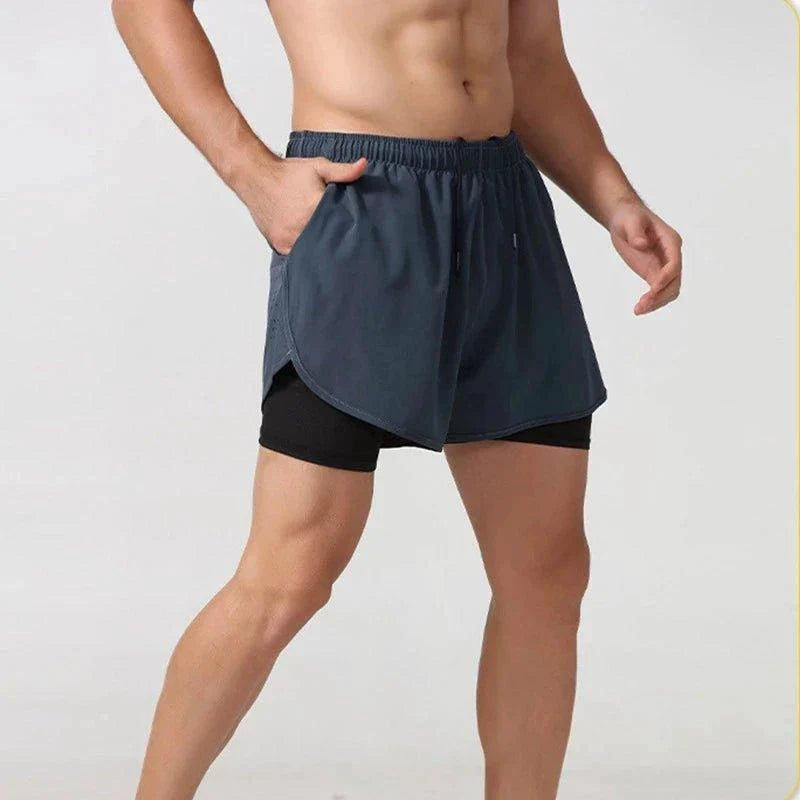 Men's Quick-Drying Double Layer Running Shorts