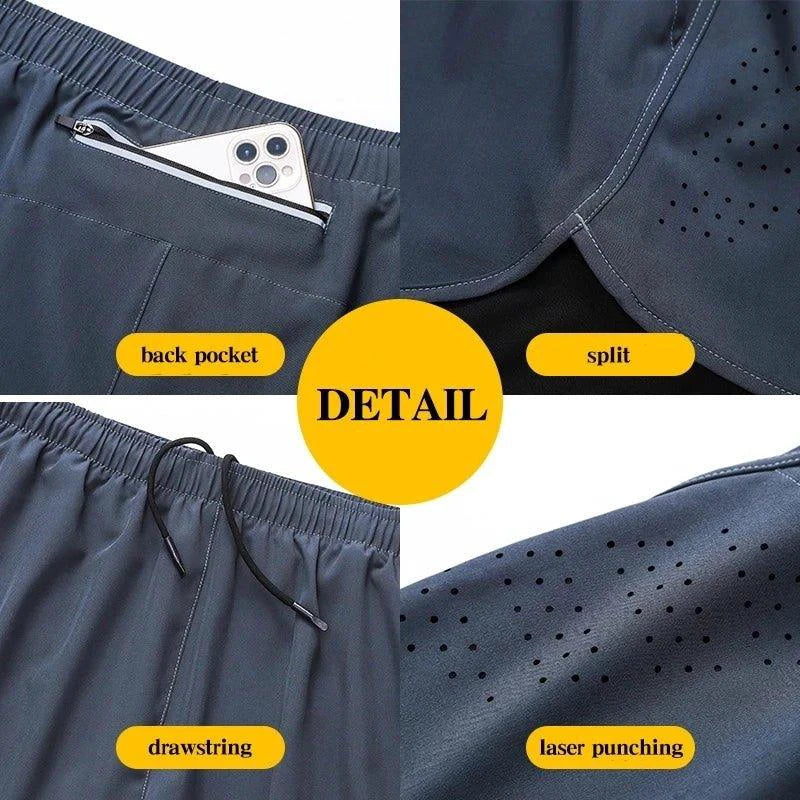 Men's Quick-Drying Double Layer Running Shorts