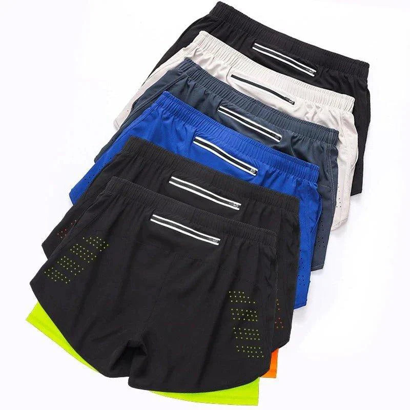 Men's Quick-Drying Double Layer Running Shorts
