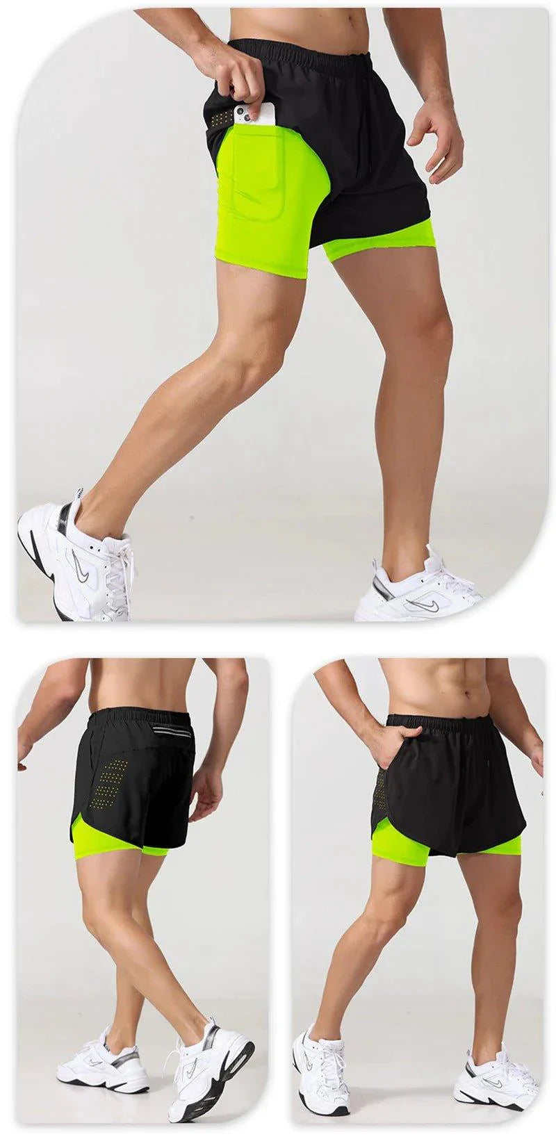 Men's Quick-Drying Double Layer Running Shorts