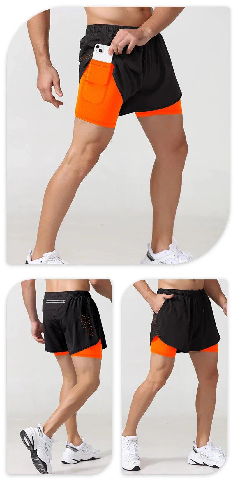 Men's Quick-Drying Double Layer Running Shorts
