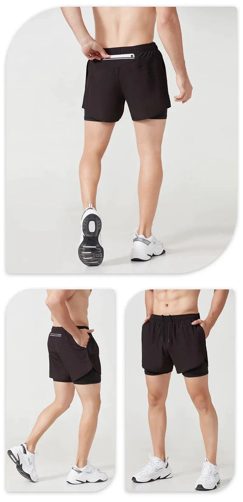 Men's Quick-Drying Double Layer Running Shorts