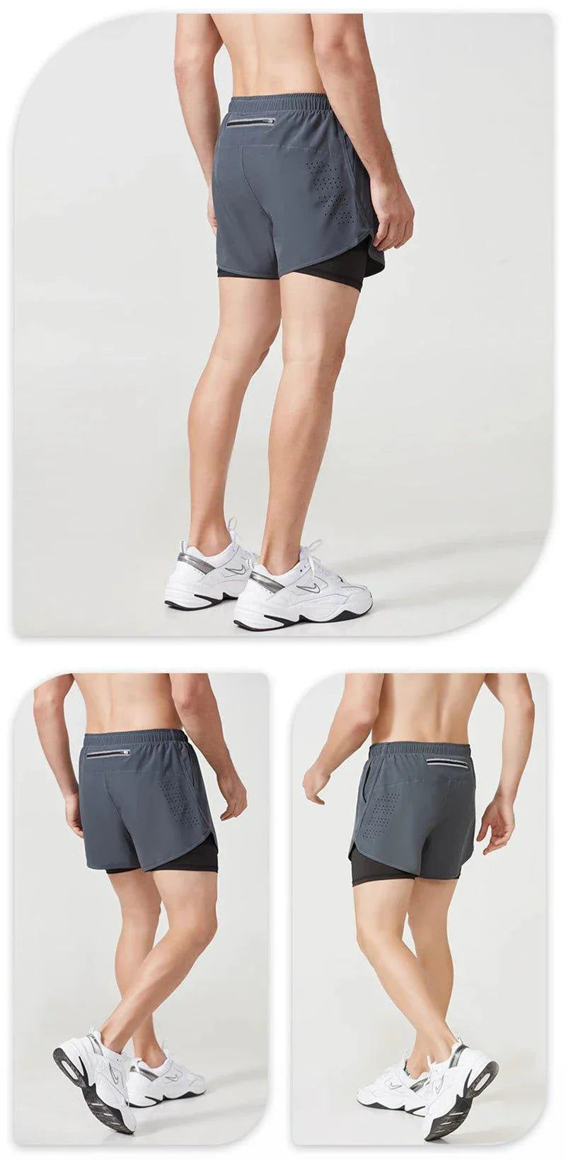 Men's Quick-Drying Double Layer Running Shorts