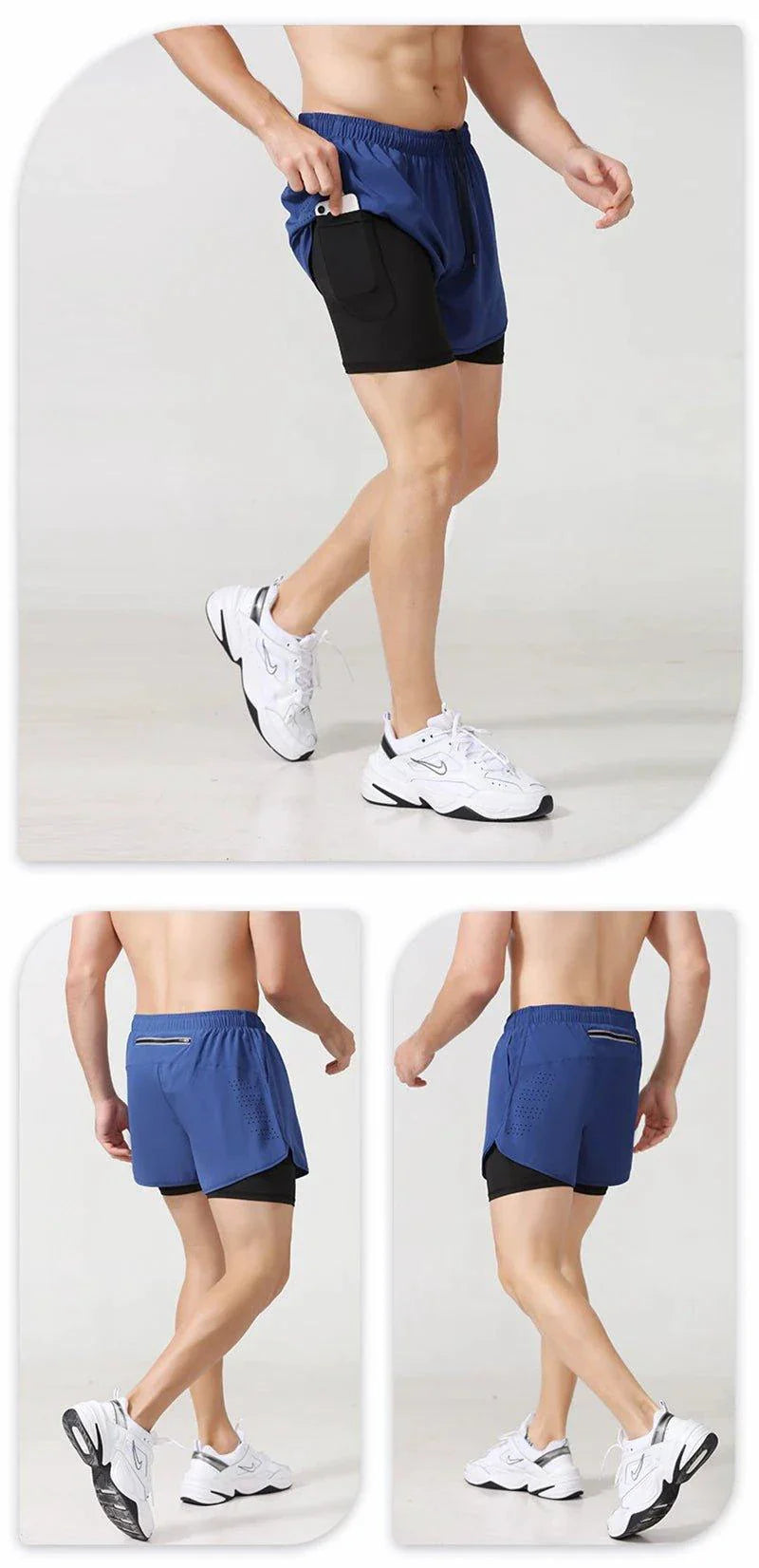 Men's Quick-Drying Double Layer Running Shorts