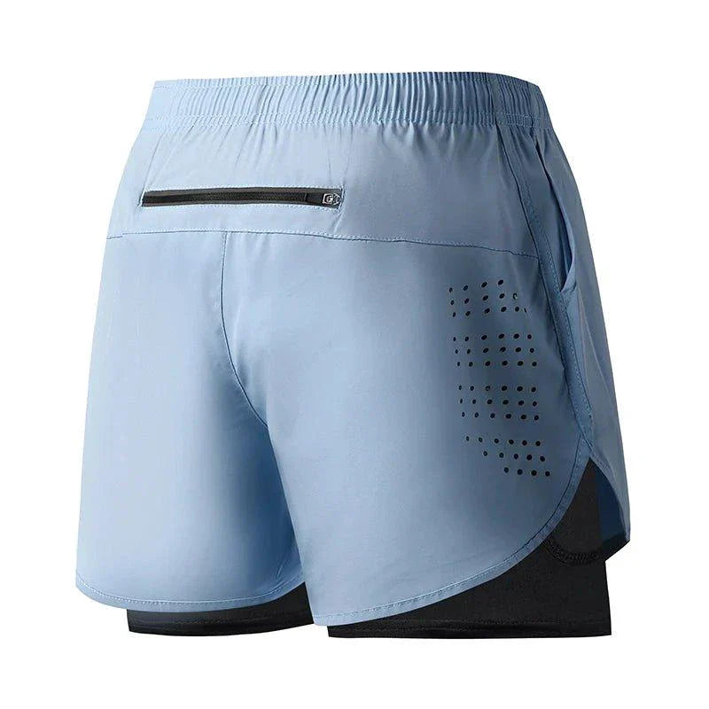 Men's Quick-Drying Double Layer Running Shorts