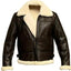 Veste en cuir doublée en fourrure pour homme