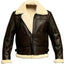 Veste en cuir doublée en fourrure pour homme