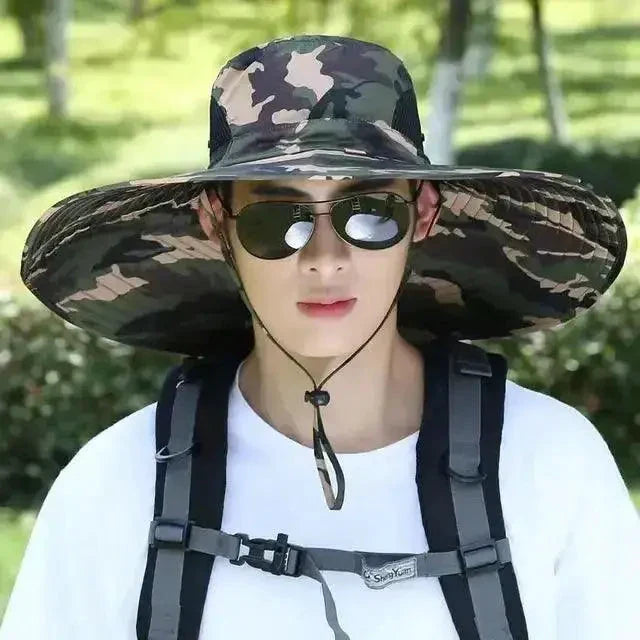 Chapeau de protection solaire à large bord pour hommes