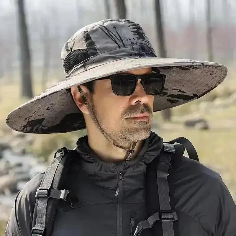 Chapeau de protection solaire à large bord pour hommes