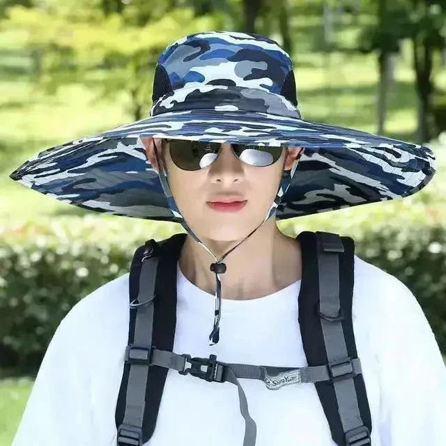 Chapeau de protection solaire à large bord pour hommes