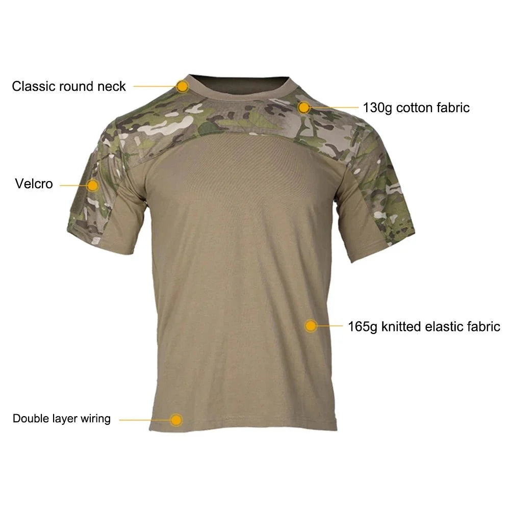 Chemise de combat tactique camouflage pour hommes - Vêtements actifs de plein air